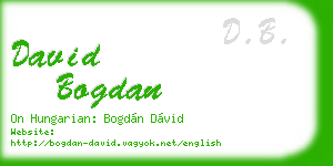 david bogdan business card