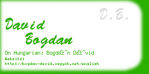 david bogdan business card